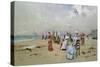 La Plage De Trouville-Paul Rossert-Stretched Canvas