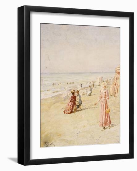 La Plage, Ostende-Alfred Emile Léopold Stevens-Framed Giclee Print