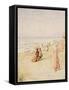 La Plage, Ostende-Alfred Emile Léopold Stevens-Framed Stretched Canvas