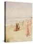 La Plage, Ostende-Alfred Emile Léopold Stevens-Stretched Canvas