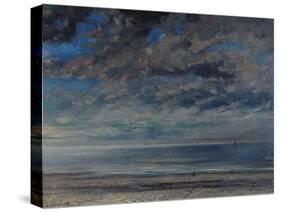 La Plage, Soleil Couchant, 1867-Gustave Courbet-Stretched Canvas