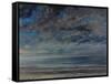 La Plage, Soleil Couchant, 1867-Gustave Courbet-Framed Stretched Canvas