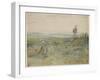 La Plaine, Vue Des Hauteurs De Meudon, C.1833 (W/C & Oil Paint on Wove Paper)-Theodore Rousseau-Framed Giclee Print