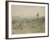 La Plaine, Vue Des Hauteurs De Meudon, C.1833 (W/C & Oil Paint on Wove Paper)-Theodore Rousseau-Framed Giclee Print