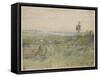 La Plaine, Vue Des Hauteurs De Meudon, C.1833 (W/C & Oil Paint on Wove Paper)-Theodore Rousseau-Framed Stretched Canvas