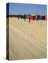 La Planche (Boadwalk) and Beach, Deauville, Calvados, Normandy, France-David Hughes-Stretched Canvas