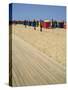 La Planche (Boadwalk) and Beach, Deauville, Calvados, Normandy, France-David Hughes-Stretched Canvas