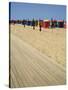 La Planche (Boadwalk) and Beach, Deauville, Calvados, Normandy, France-David Hughes-Stretched Canvas