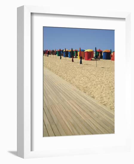 La Planche (Boadwalk) and Beach, Deauville, Calvados, Normandy, France-David Hughes-Framed Photographic Print