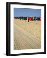 La Planche (Boadwalk) and Beach, Deauville, Calvados, Normandy, France-David Hughes-Framed Photographic Print