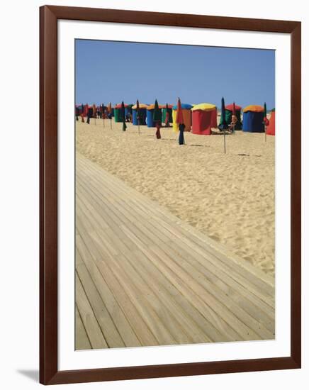 La Planche (Boadwalk) and Beach, Deauville, Calvados, Normandy, France-David Hughes-Framed Photographic Print