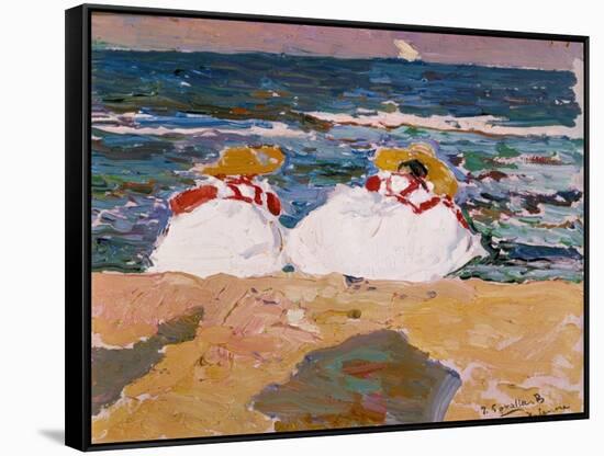 La playa de Valencia.-Joaquin Sorolla-Framed Stretched Canvas