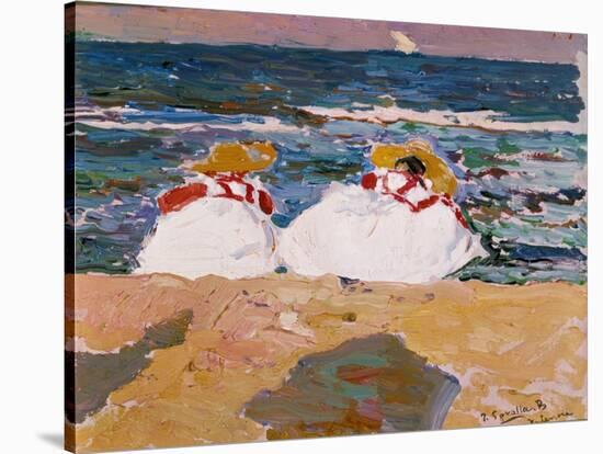 La playa de Valencia.-Joaquin Sorolla-Stretched Canvas