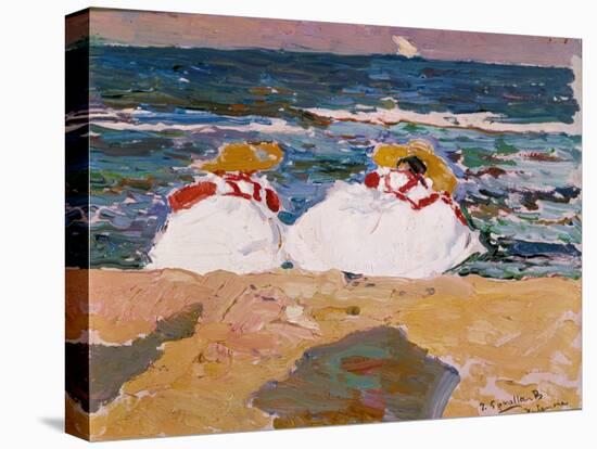 La playa de Valencia.-Joaquin Sorolla-Stretched Canvas