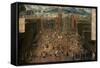 La Plaza Mayor de Lima, Peru, in 1680, Seville, Collection of the Marquise of Almunia-null-Framed Stretched Canvas