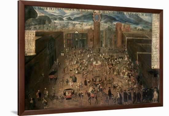 La Plaza Mayor de Lima, Peru, in 1680, Seville, Collection of the Marquise of Almunia-null-Framed Giclee Print