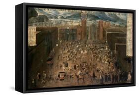 La Plaza Mayor de Lima, Peru, in 1680, Seville, Collection of the Marquise of Almunia-null-Framed Stretched Canvas