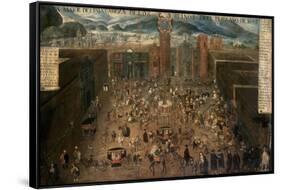 La Plaza Mayor de Lima, Peru, in 1680, Seville, Collection of the Marquise of Almunia-null-Framed Stretched Canvas