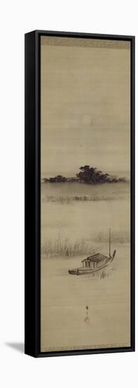 La pleine lune à Mimeguri-Ando Hiroshige-Framed Stretched Canvas