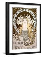 La Plume', Featuring Sarah Bernhardt, 1896-Alphonse Mucha-Framed Giclee Print