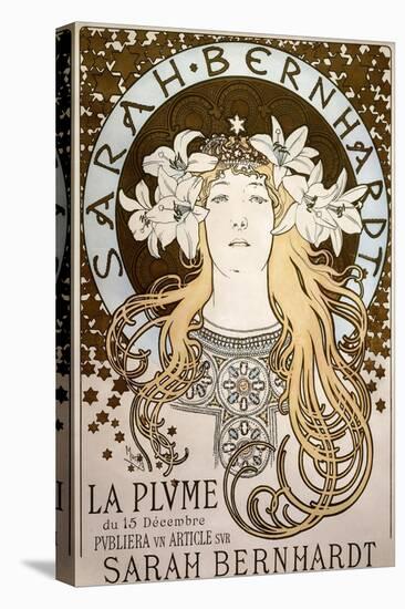 La Plume', Featuring Sarah Bernhardt, 1896-Alphonse Mucha-Stretched Canvas