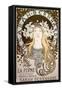 La Plume', Featuring Sarah Bernhardt, 1896-Alphonse Mucha-Framed Stretched Canvas