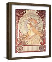 La Plume-Alphonse Mucha-Framed Premium Giclee Print