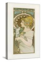 La Plume-Alphonse Mucha-Stretched Canvas