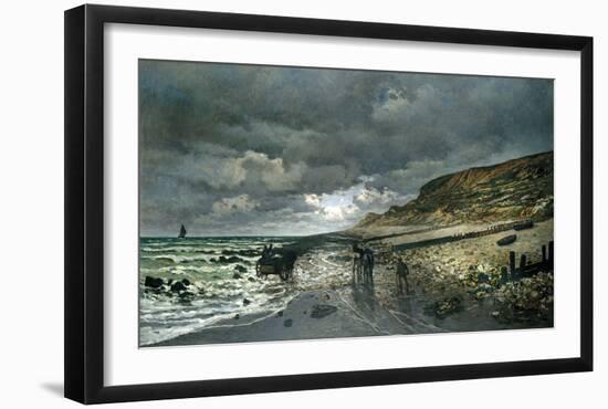 La Pointe de la Heve at Low Tide-Claude Monet-Framed Premium Giclee Print