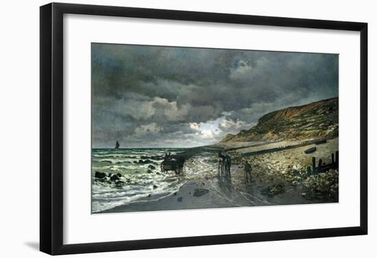 La Pointe de la Heve at Low Tide-Claude Monet-Framed Premium Giclee Print