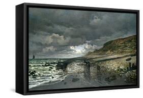 La Pointe De La Hève at Low Tide-Claude Monet-Framed Stretched Canvas