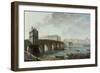 La pompe de la Samaritaine, le Pont-Neuf et l'île de la Cité vus du quai du Louvre-Nicolas Jean Baptiste Raguenet-Framed Giclee Print