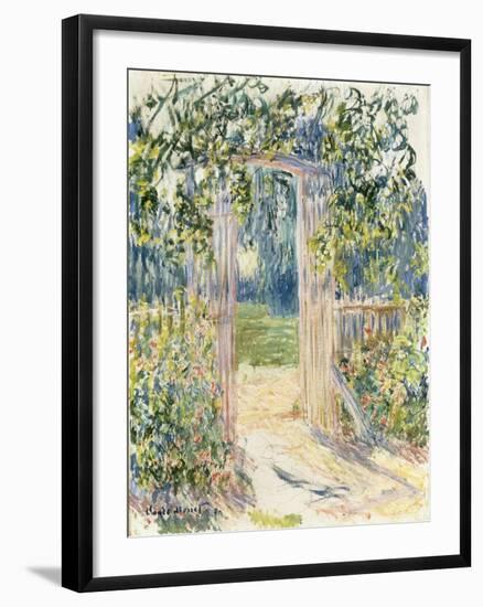 La Porte du Jardin, Vetheuil, 1881-Claude Monet-Framed Giclee Print