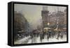 La Porte St. Martin, Paris-Eugene Galien-Laloue-Framed Stretched Canvas