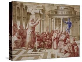 La Prédication de saint Paul aux Athéniens-Raffaello Sanzio-Stretched Canvas