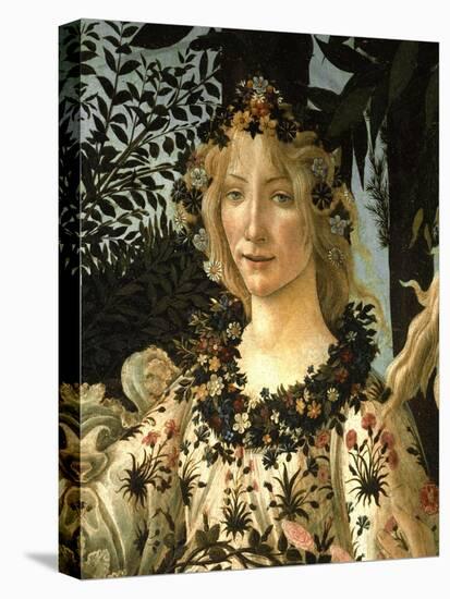 La Primavera .Detail of Spring c.1477-1490.-Sandro Botticelli-Stretched Canvas