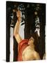 La Primavera (Spring,) Detail of Mercury Holding Wand to Orange Tree-Sandro Botticelli-Stretched Canvas
