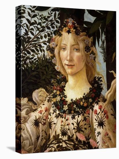 La Primavera, Spring, Detail of Spring, Flora, c.1475-Sandro Botticelli-Stretched Canvas