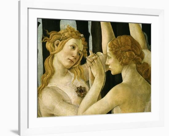 La Primavera (Spring) Detail of Two of the Three Graces c.1475-Sandro Botticelli-Framed Giclee Print