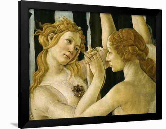 La Primavera (Spring) Detail of Two of the Three Graces c.1475-Sandro Botticelli-Framed Giclee Print