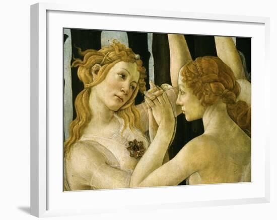 La Primavera (Spring) Detail of Two of the Three Graces c.1475-Sandro Botticelli-Framed Giclee Print