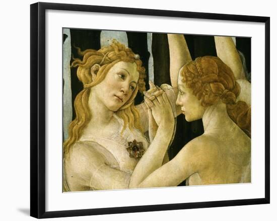 La Primavera (Spring) Detail of Two of the Three Graces c.1475-Sandro Botticelli-Framed Giclee Print