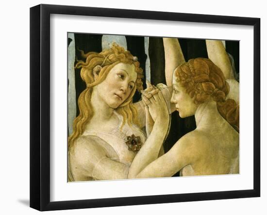 La Primavera (Spring) Detail of Two of the Three Graces c.1475-Sandro Botticelli-Framed Giclee Print