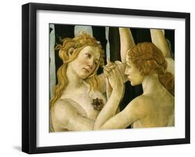 La Primavera (Spring) Detail of Two of the Three Graces c.1475-Sandro Botticelli-Framed Giclee Print