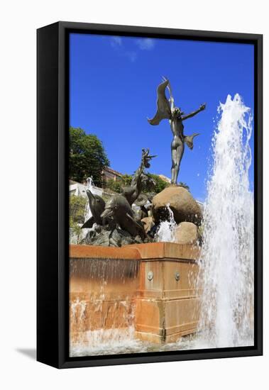 La Princesa Fountain in Old San Juan, Puerto Rico, Caribbean-Richard Cummins-Framed Stretched Canvas