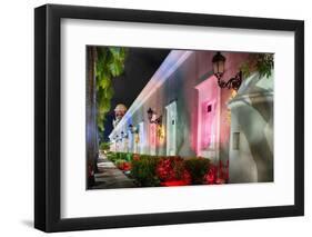 La Princesa Night Scene, San Juan, Puerto Rico-George Oze-Framed Photographic Print