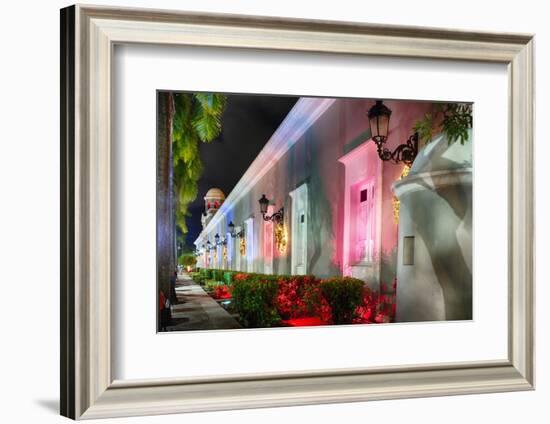 La Princesa Night Scene, San Juan, Puerto Rico-George Oze-Framed Photographic Print