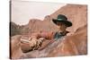 La Prisonniere du Desert THE SEARCHERS by JohnFord with John Wayne, 1956 (photo)-null-Stretched Canvas