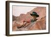 La Prisonniere du Desert THE SEARCHERS by JohnFord with John Wayne, 1956 (photo)-null-Framed Photo