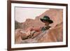 La Prisonniere du Desert THE SEARCHERS by JohnFord with John Wayne, 1956 (photo)-null-Framed Photo